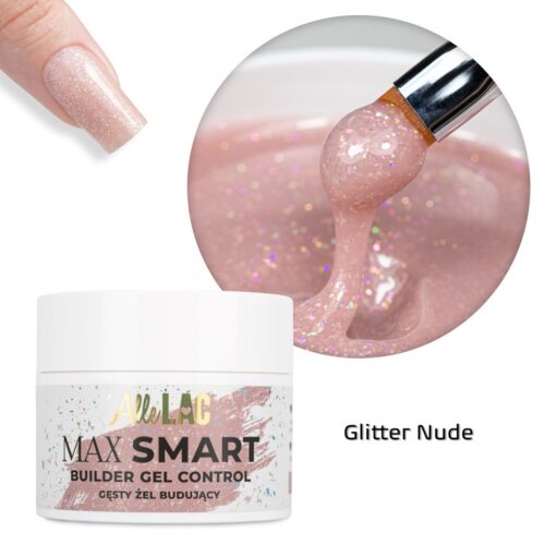 Gel Construtor MAX SMART AlleLac - Glitter Nude 45g